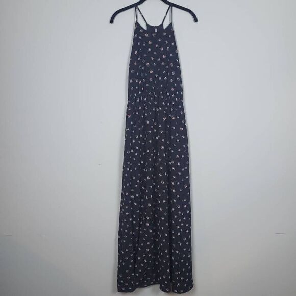 Everly Women’s Medium Sleeveless Tiered Maxi Summer Dress Black USA - Picture 1 of 8
